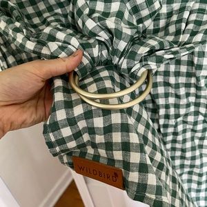 Wildbird Green Buffalo Check Linen Sling